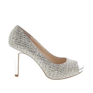 Audrey Brooke Elegant Silver Glitter Platform Heels, NWT
